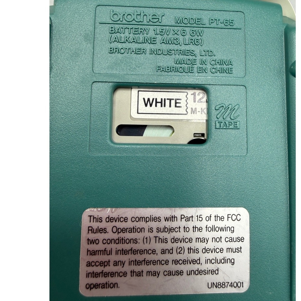 Brother P-Touch PT-65 Home & Hobby Label Maker Teal Green Electronic, Works! - Picture 4 of 12